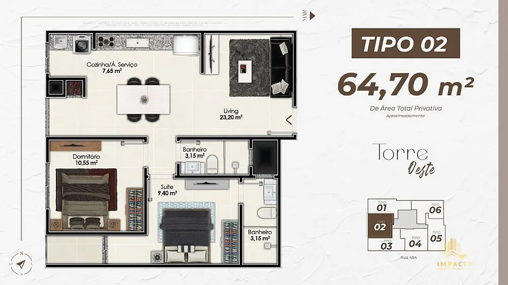 Apartamento, 2 quartos, 68 m² - Foto 7
