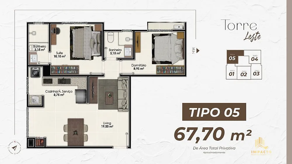 Apartamento, 2 quartos, 68 m² - Foto 3