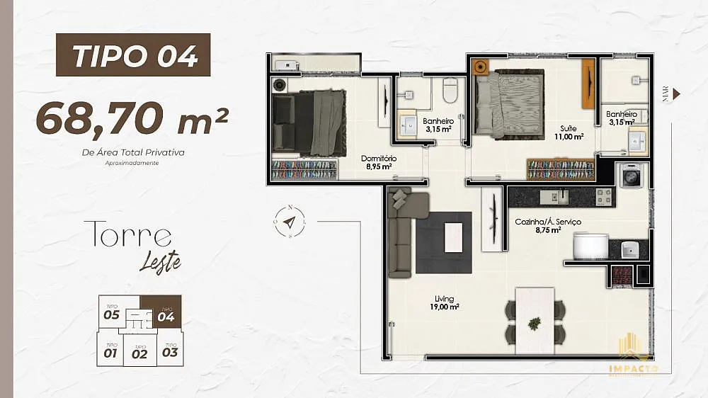 Apartamento, 2 quartos, 62 m² - Foto 3