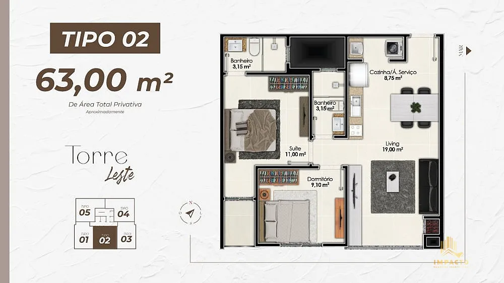 Apartamento, 2 quartos, 62 m² - Foto 9