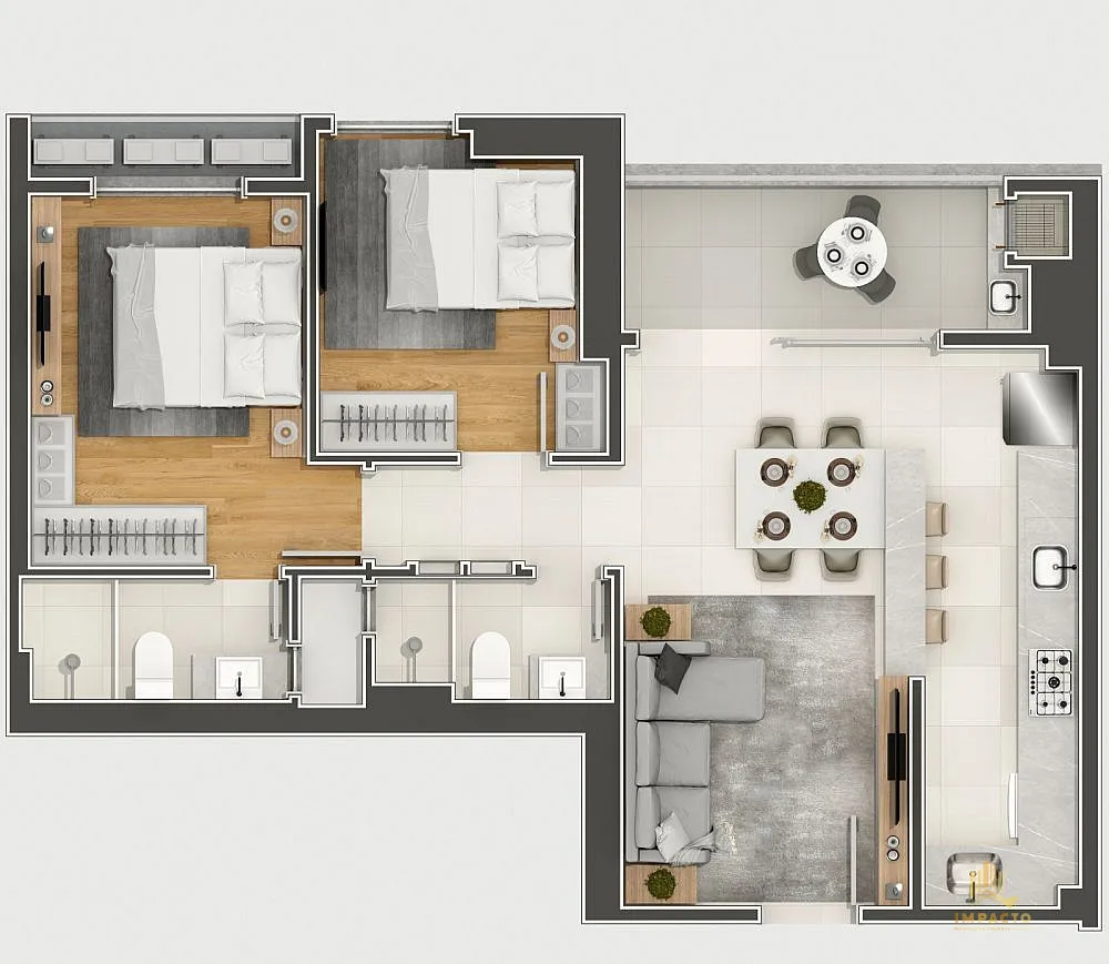 Apartamento, 2 quartos, 73 m² - Foto 2