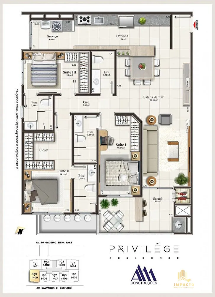 Apartamento, 3 quartos, 130 m² - Foto 11