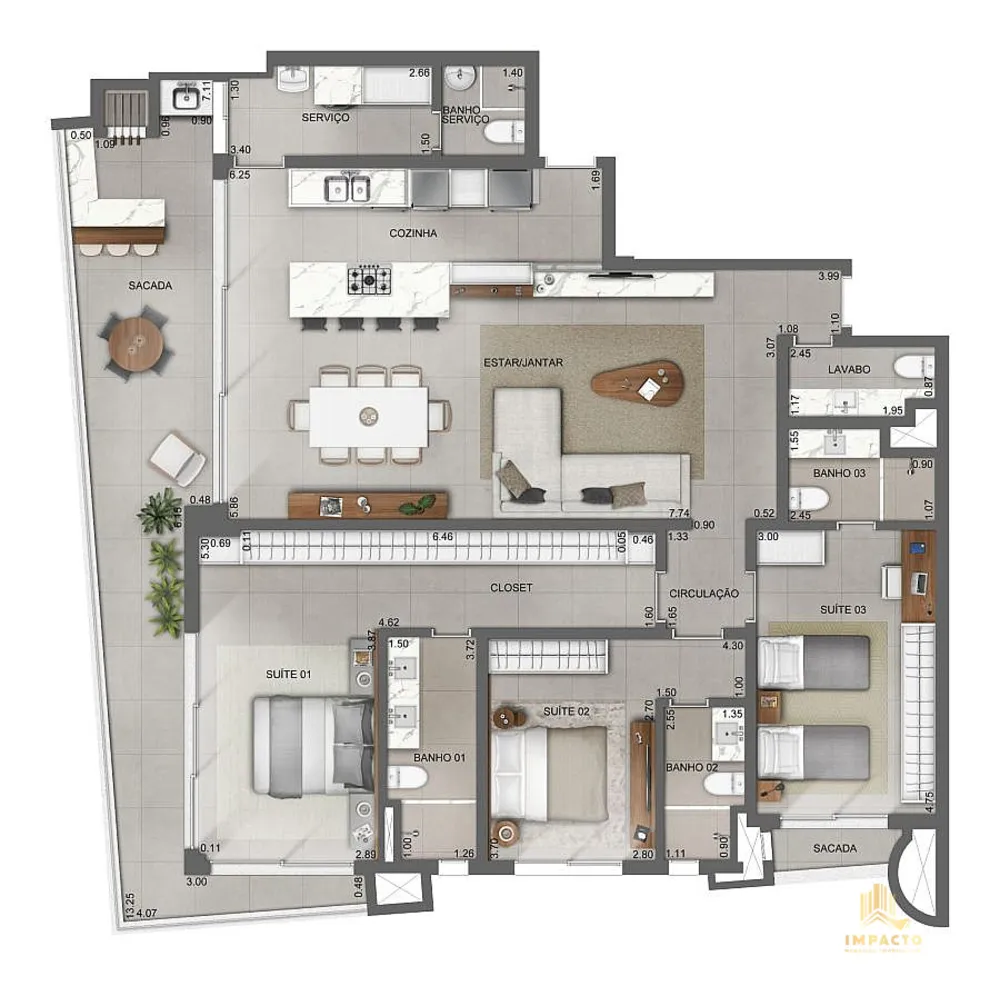 Apartamento, 3 quartos, 166 m² - Foto 13