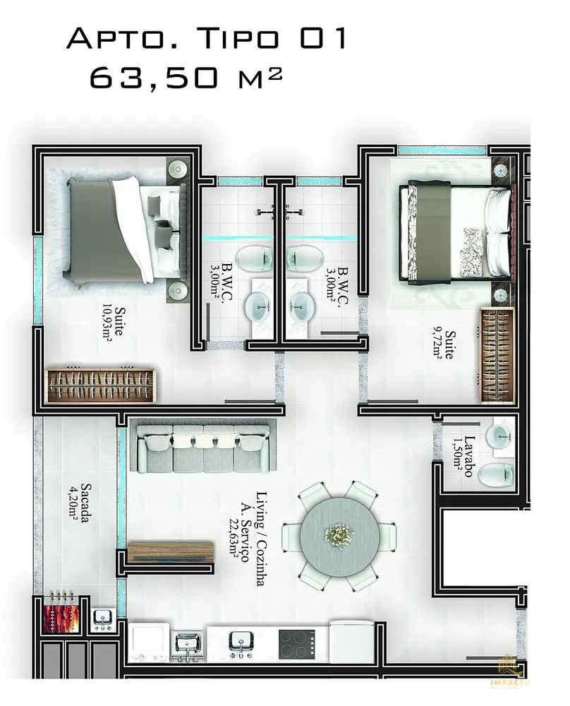 Apartamento, 2 quartos, 64 m² - Foto 5