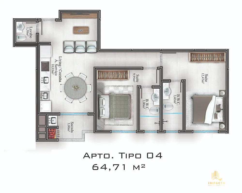 Apartamento, 2 quartos, 67 m² - Foto 9
