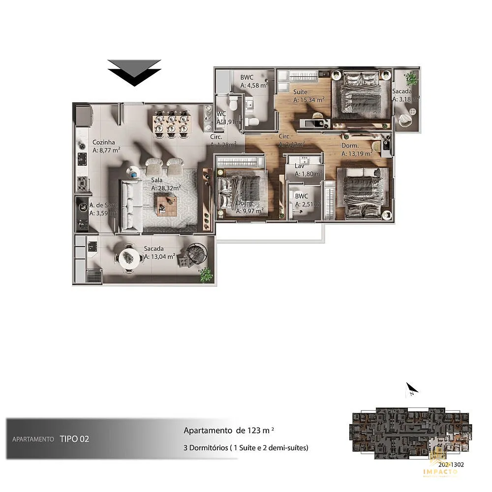 Apartamento, 3 quartos, 131 m² - Foto 14