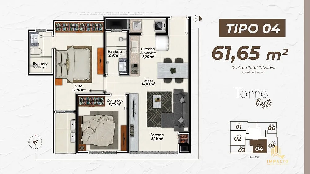 Apartamento, 2 quartos, 62 m² - Foto 9