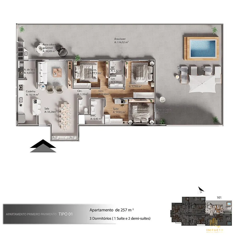 Apartamento, 3 quartos, 123 m² - Foto 8