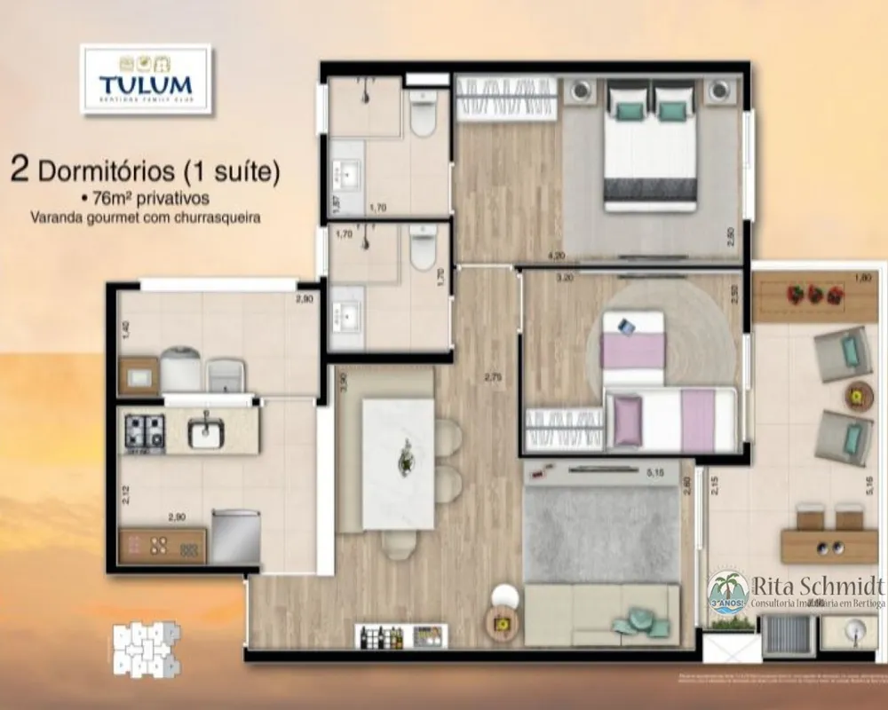 Apartamento, 2 quartos, 76 m² - Foto 8