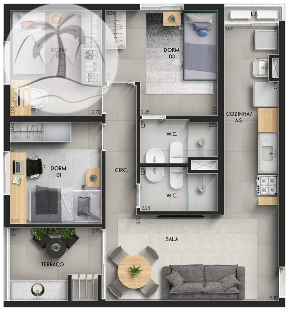 Apartamento, 1 quarto, 51 m² - Foto 25