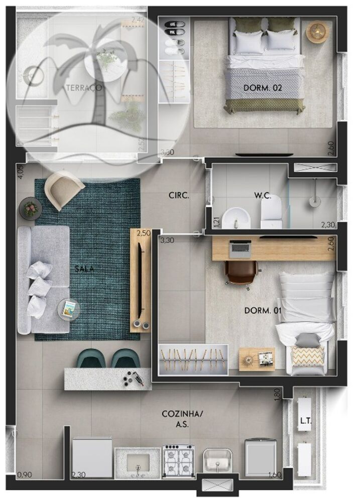 Apartamento, 1 quarto, 51 m² - Foto 8