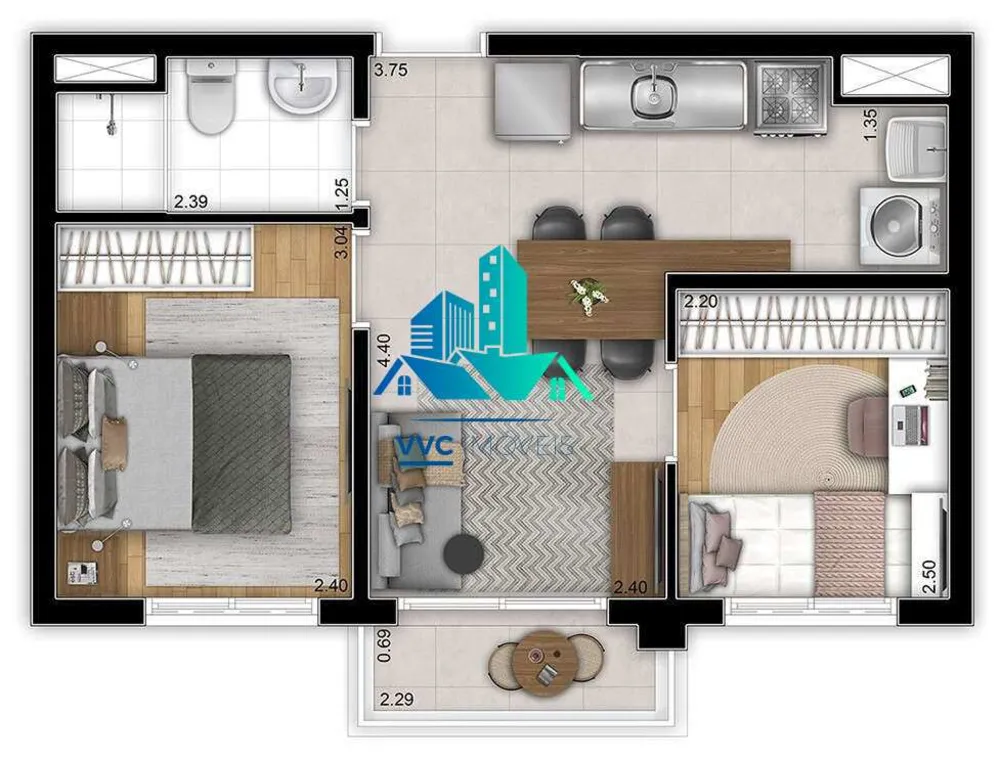 Apartamento, 2 quartos, 38 m² - Foto 12
