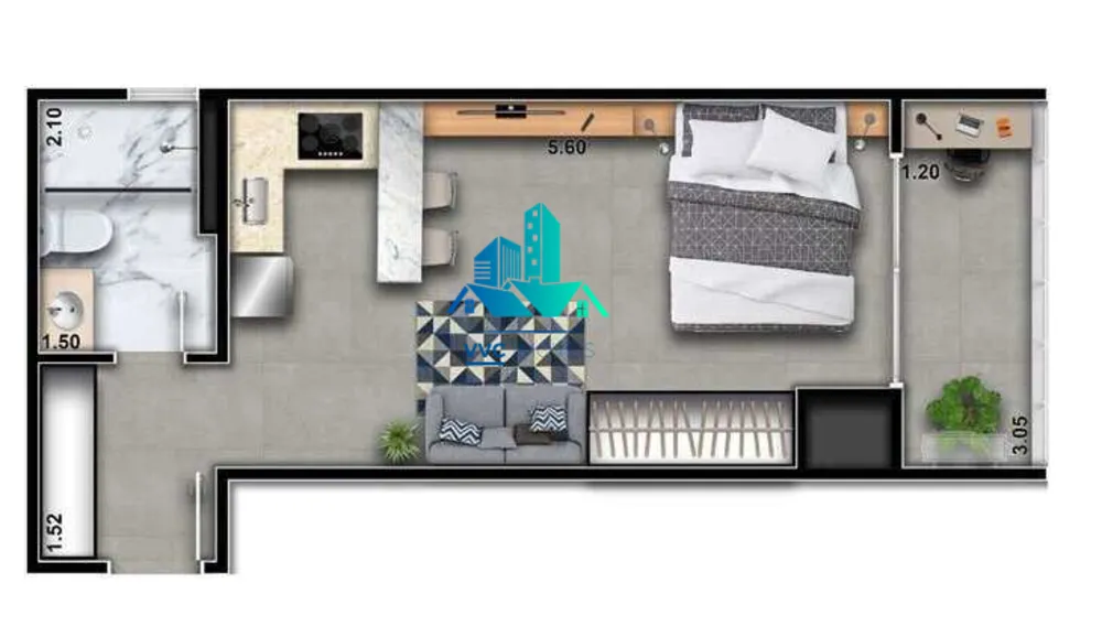 Apartamento, 1 quarto, 29 m² - Foto 1