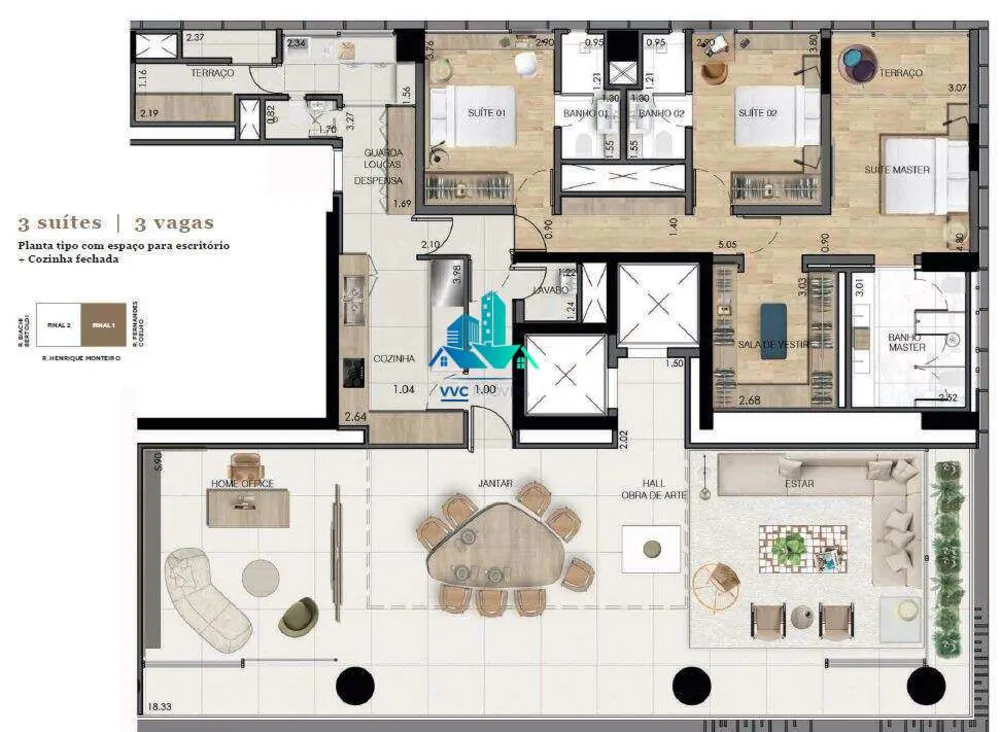 Apartamento, 3 quartos, 232 m² - Foto 2