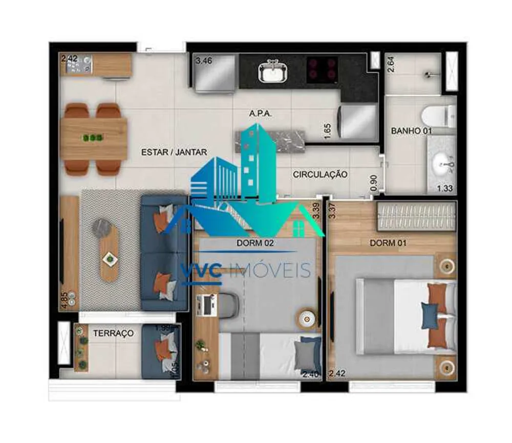 Apartamento, 2 quartos, 50 m² - Foto 12