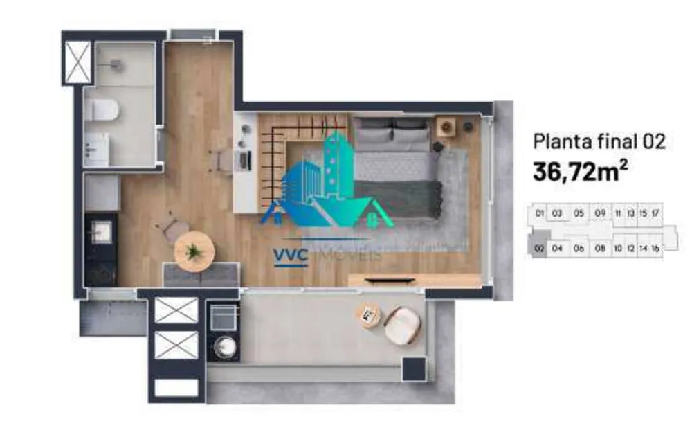 Apartamento, 1 quarto, 35 m² - Foto 1