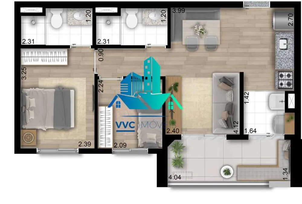 Apartamento, 2 quartos, 49 m² - Foto 12