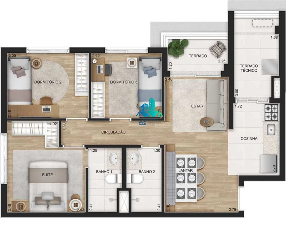 Apartamento, 3 quartos, 69 m² - Foto 12