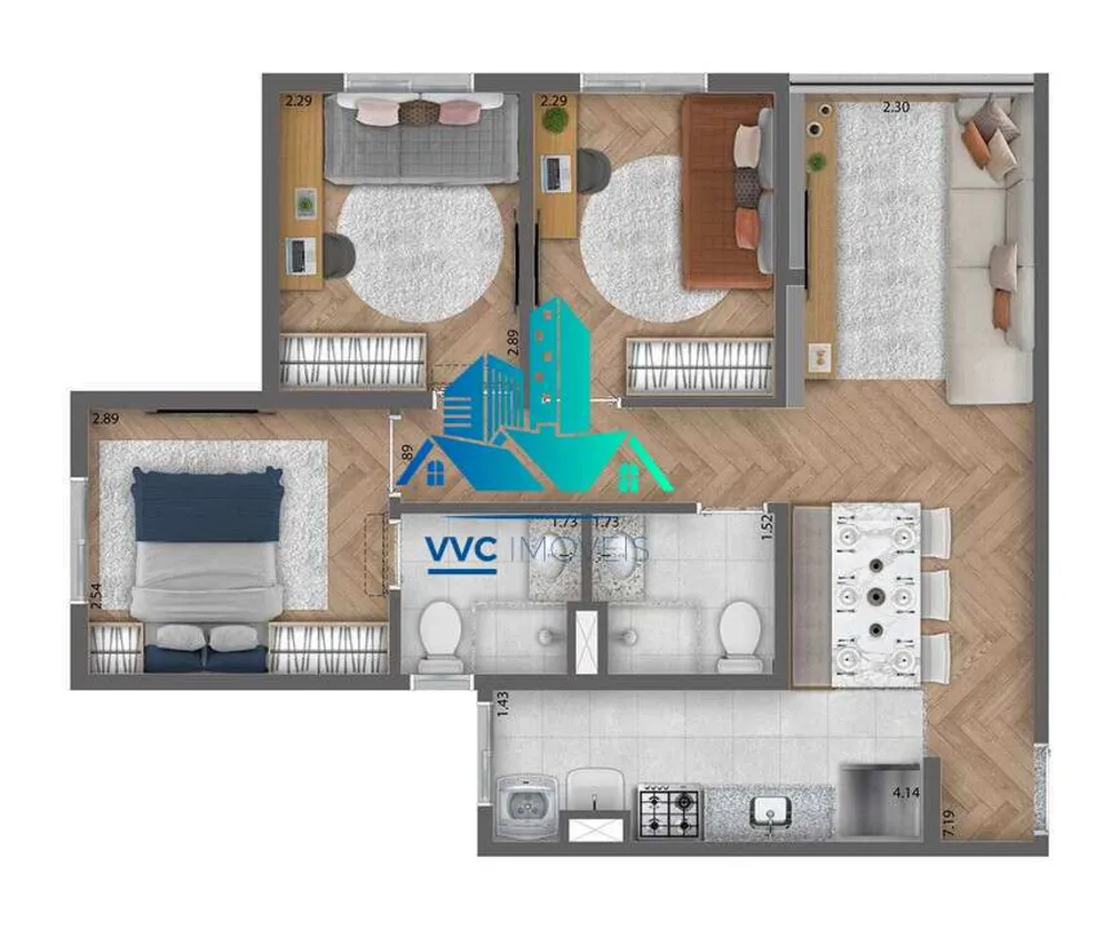 Apartamento, 3 quartos, 57 m² - Foto 12