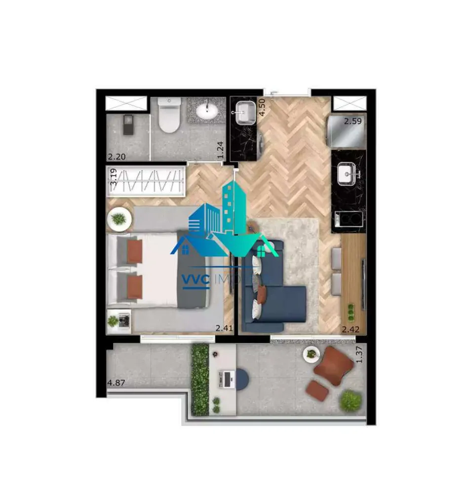 Apartamento, 1 quarto, 31 m² - Foto 7