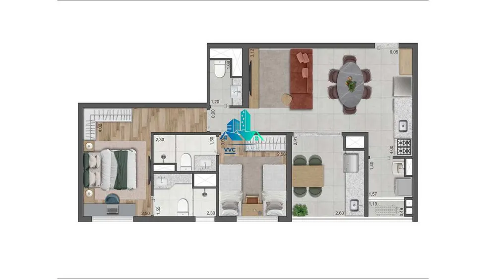 Apartamento, 2 quartos, 72 m² - Foto 3