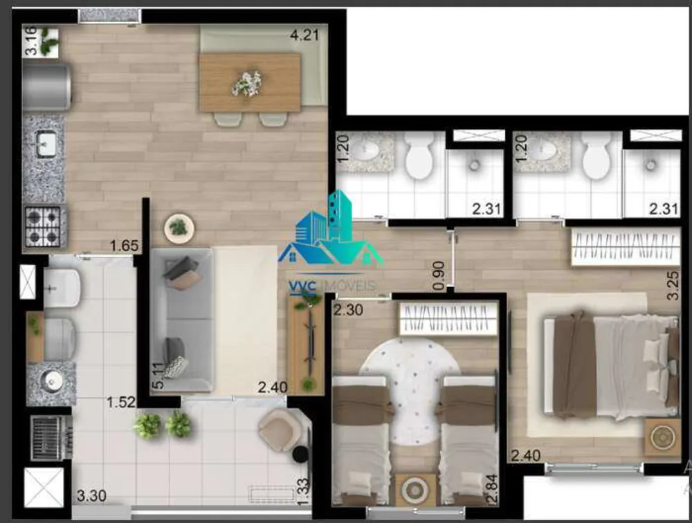 Apartamento, 2 quartos, 56 m² - Foto 6