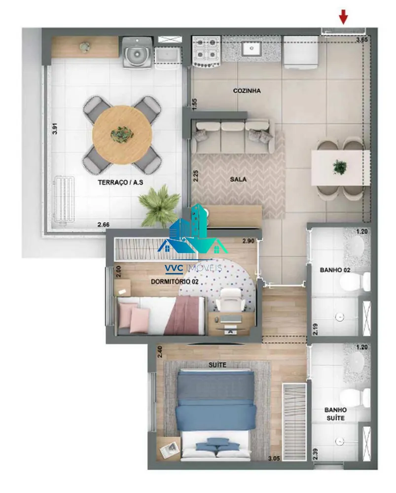 Apartamento, 2 quartos, 51 m² - Foto 8