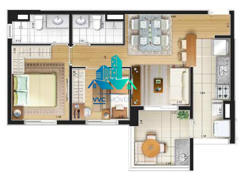 Apartamento, 2 quartos, 57 m² - Foto 6
