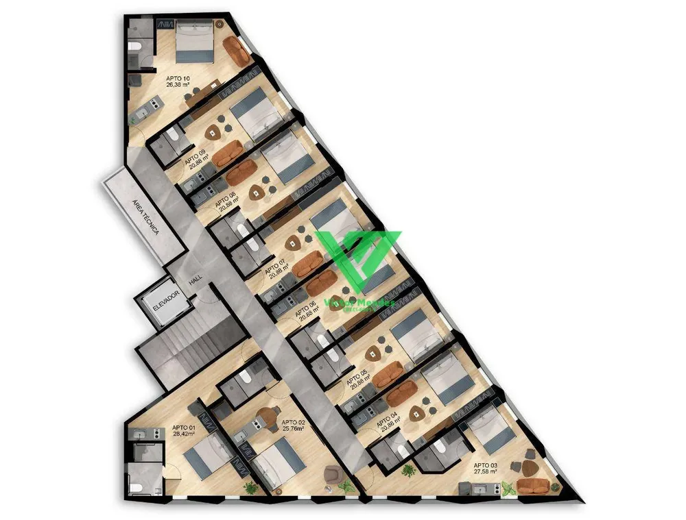 Flat/Apart Hotel, 1 quarto, 21 m² - Foto 4