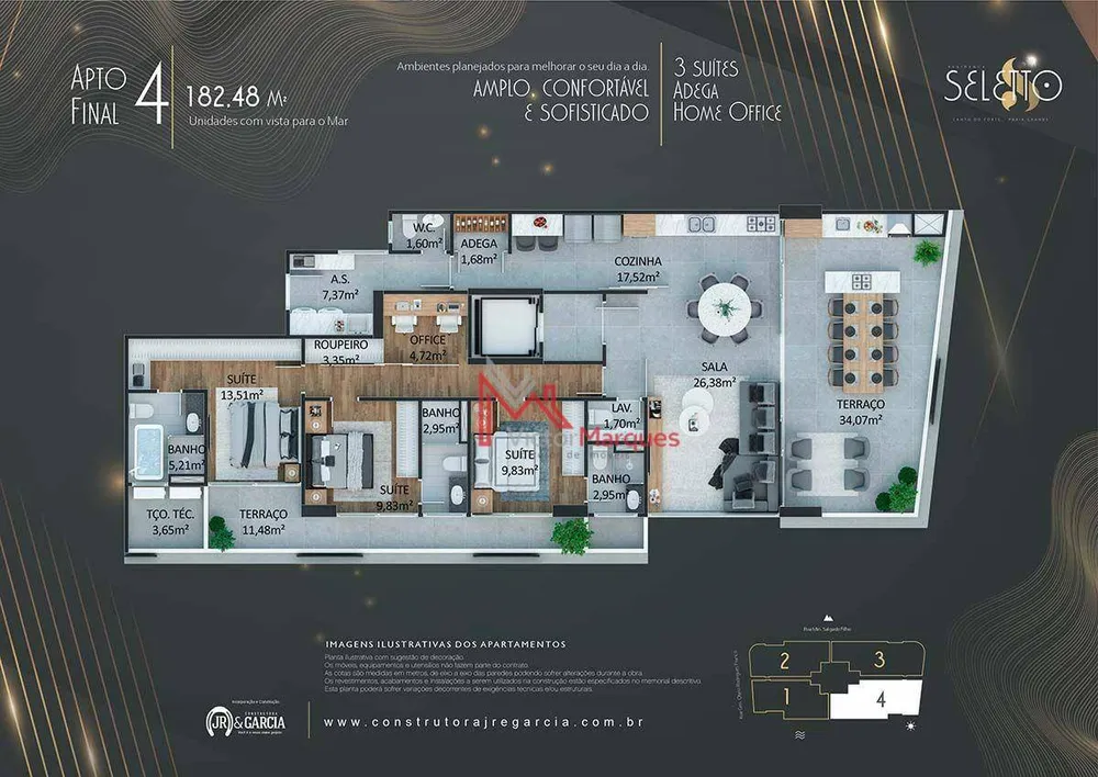 Apartamento, 3 quartos, 182 m² - Foto 1