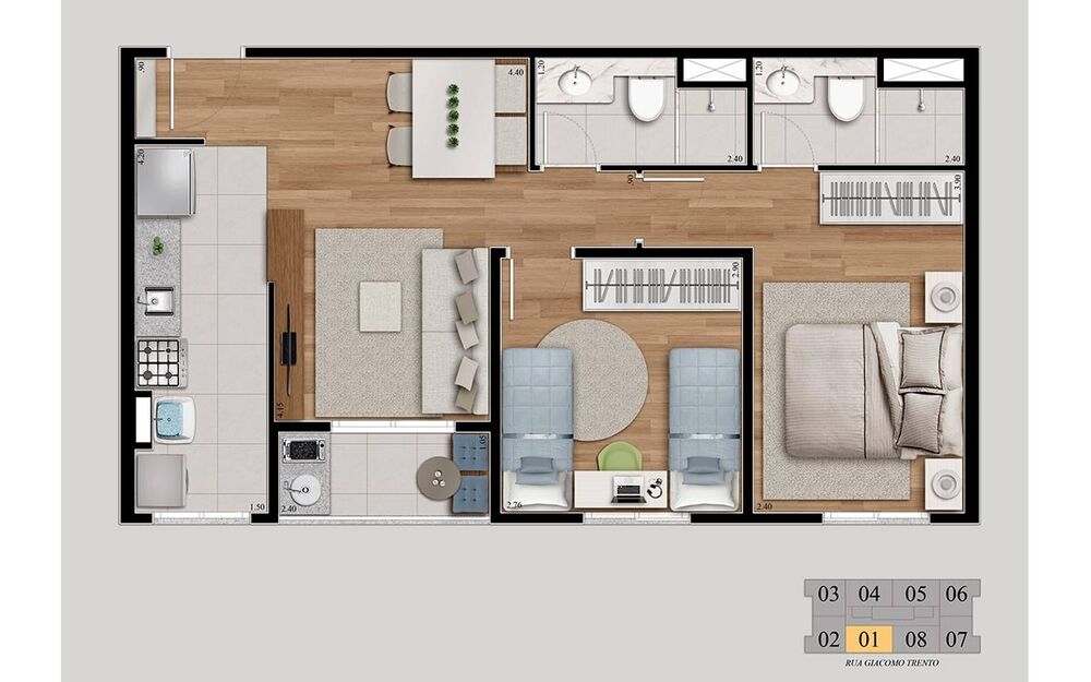 Apartamento, 2 quartos, 54 m² - Foto 7