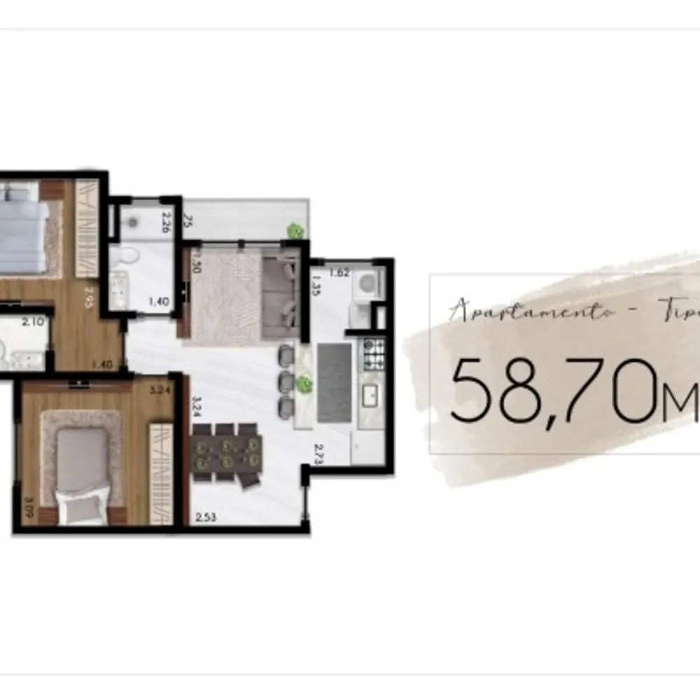 Apartamento, 2 quartos, 58 m² - Foto 5