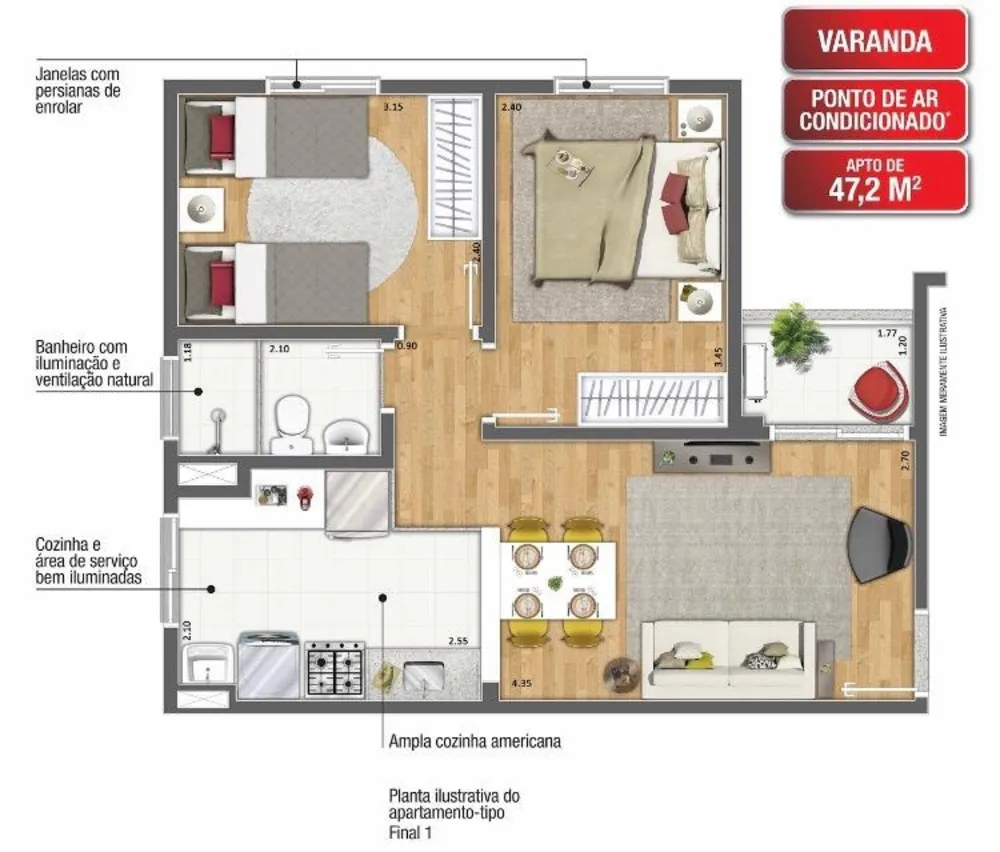 Apartamento, 2 quartos, 47 m² - Foto 11
