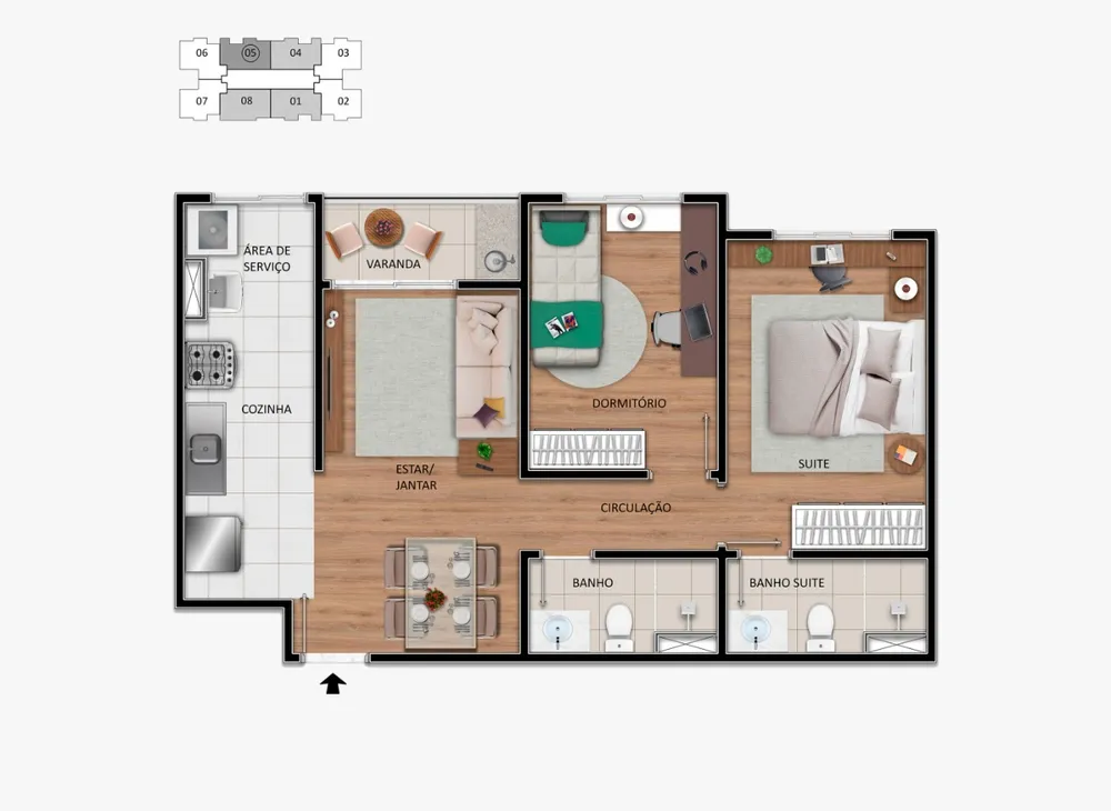 Apartamento, 2 quartos, 55 m² - Foto 1