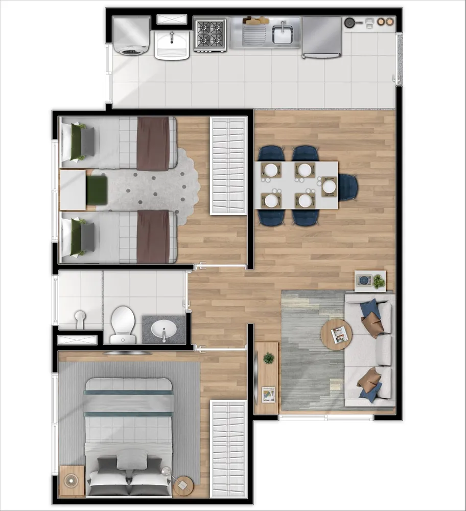 Apartamento, 2 quartos, 43 m² - Foto 9