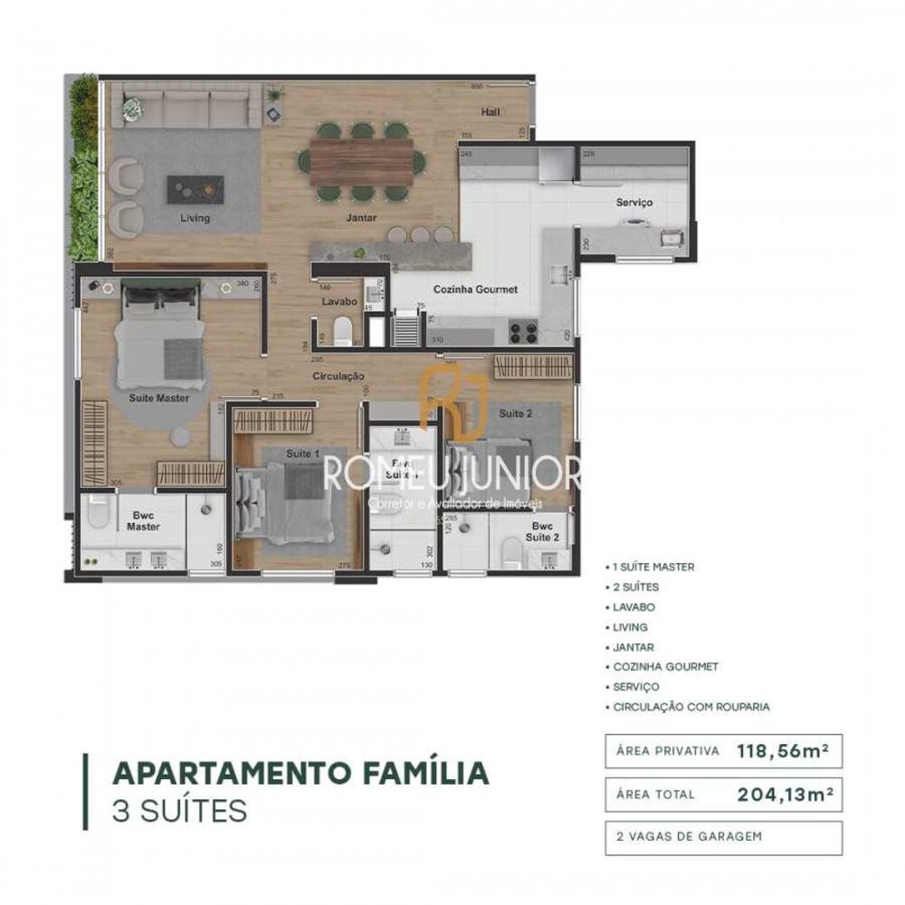Apartamento, 3 quartos, 204 m² - Foto 3