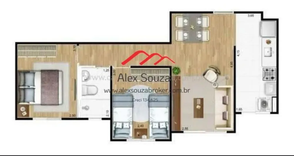 Apartamento, 2 quartos, 45 m² - Foto 2