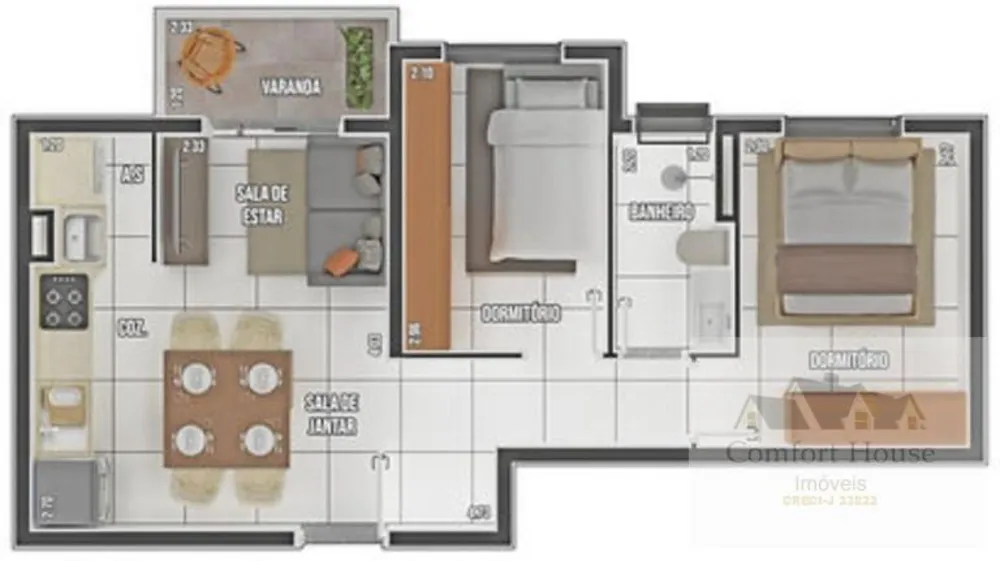 Casa, 2 quartos, 46 m² - Foto 8