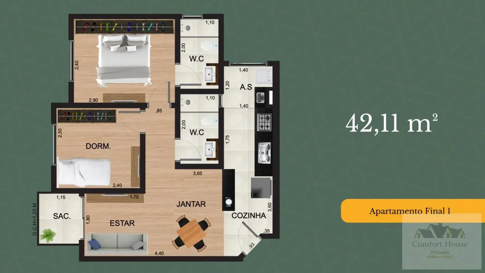 Apartamento, 1 quarto, 36 m² - Foto 15