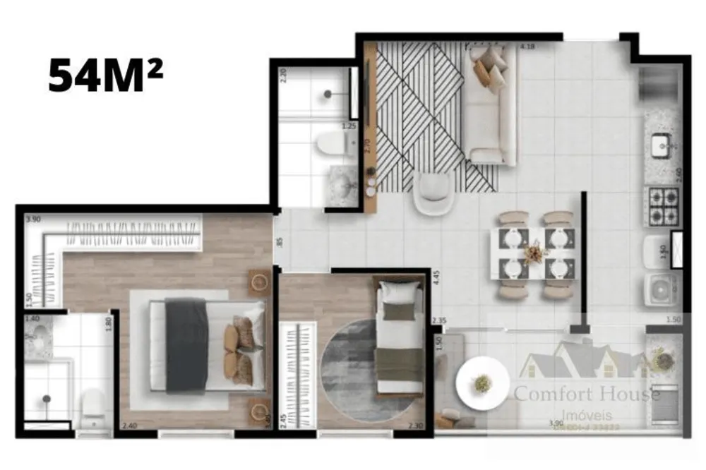 Apartamento, 2 quartos, 54 m² - Foto 13