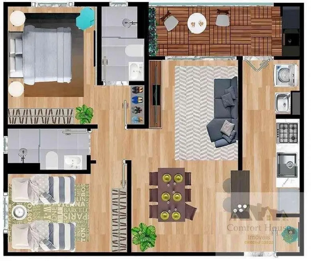 Apartamento, 2 quartos, 65 m² - Foto 2