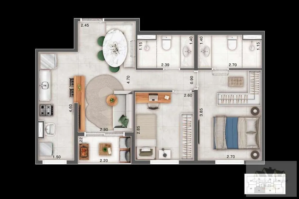 Apartamento, 2 quartos, 54 m² - Foto 10