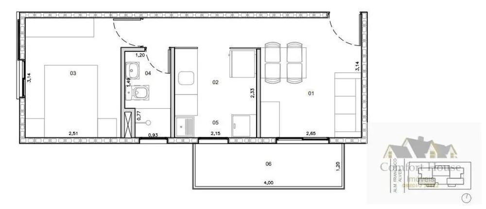 Casa, 1 quarto, 33 m² - Foto 6