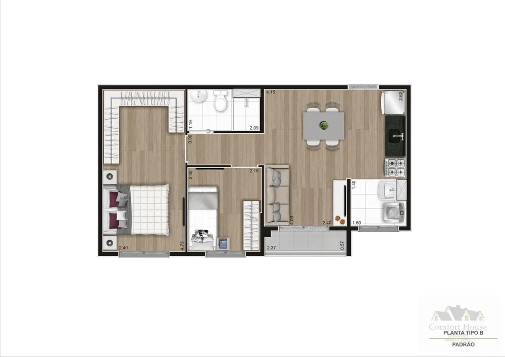 Casa, 2 quartos, 38 m² - Foto 12
