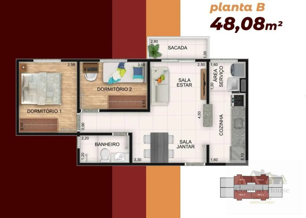 Apartamento, 2 quartos, 48 m² - Foto 15