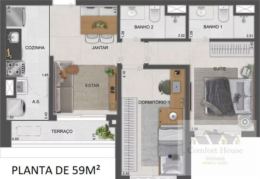 Apartamento, 2 quartos, 59 m² - Foto 15