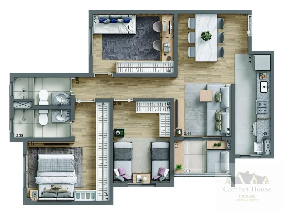 Apartamento, 3 quartos, 69 m² - Foto 12