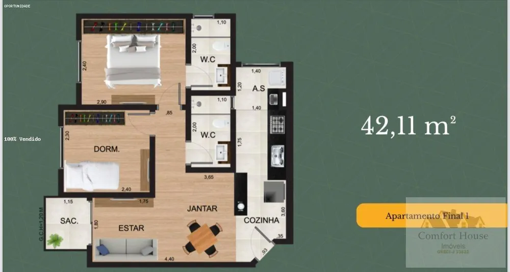 Apartamento, 2 quartos, 44 m² - Foto 12