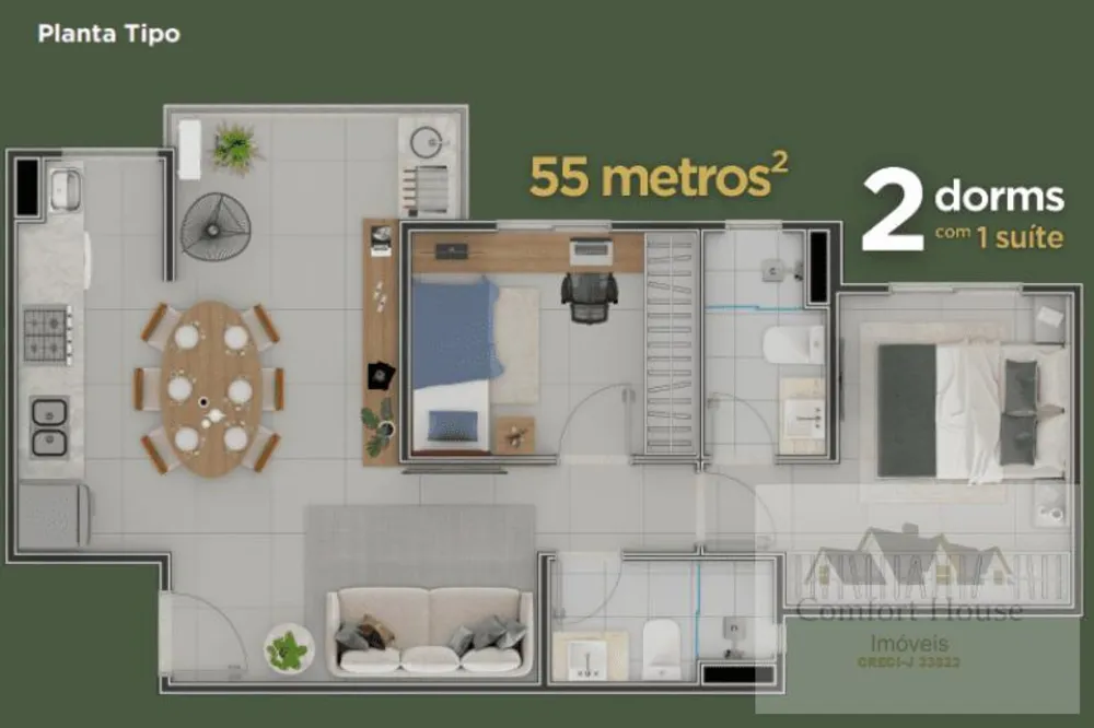Apartamento, 2 quartos, 55 m² - Foto 6