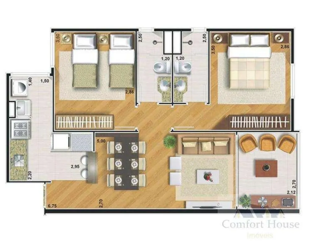 Apartamento, 2 quartos, 63 m² - Foto 2
